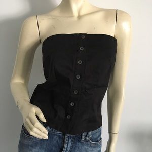 Sheri Bodell button front tube top in black